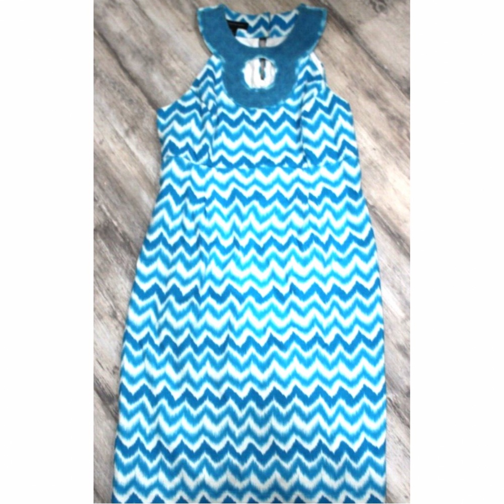 INC turquoise dress with chevrons